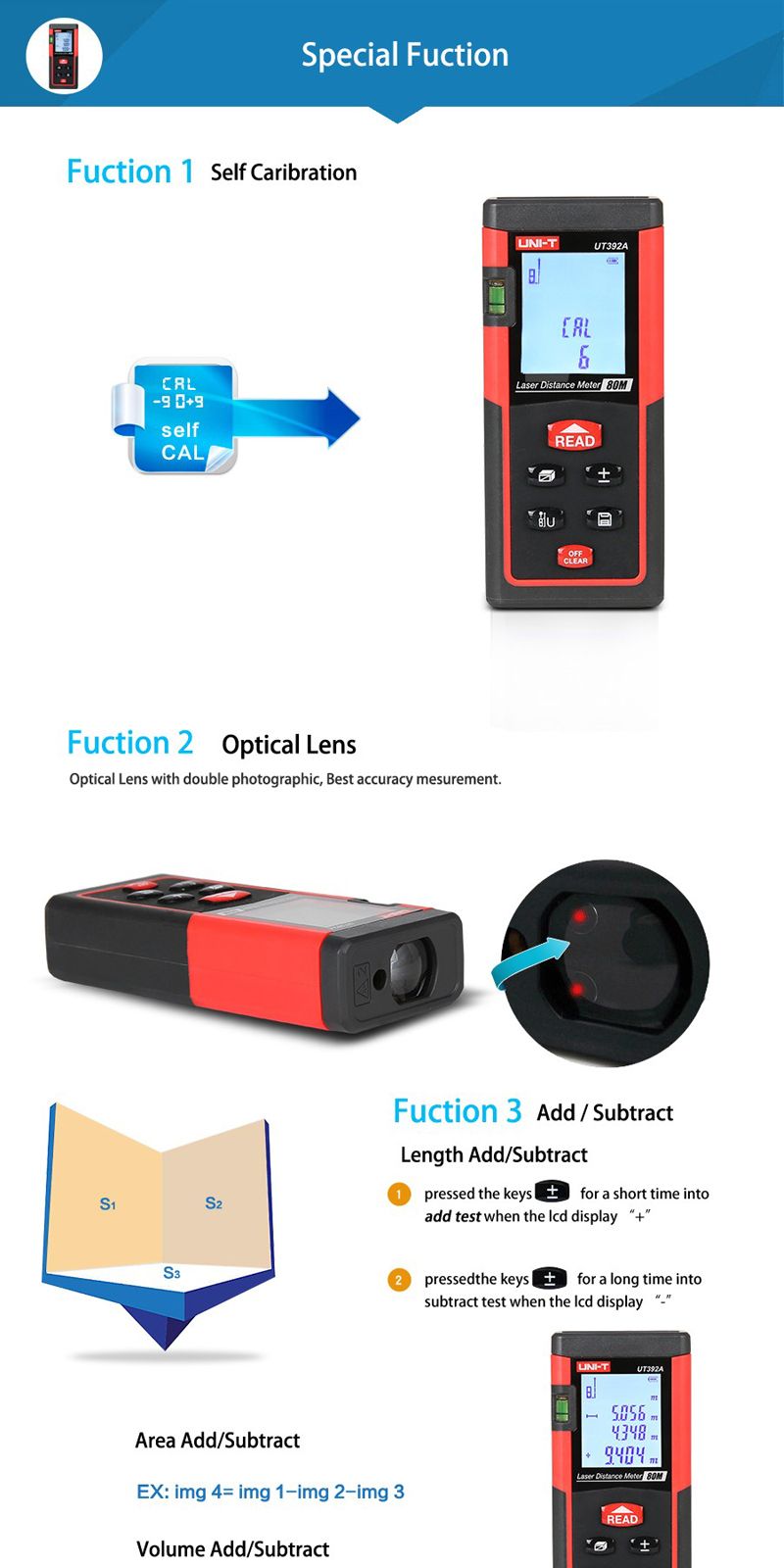 UNI-T-UT390B-40M-Handheld-Laser-Rangefinder-Optical-Telemetre-Distance-Meter-Area-Volume-Measure-1021173