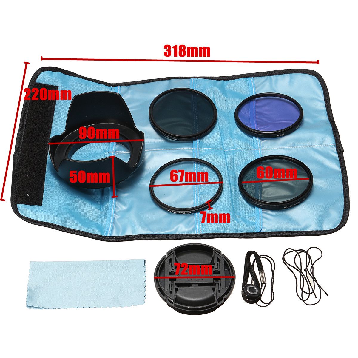 67MM-UV-CPL-FLD-ND4-Polarizing-Lens-Filter-Kit-Hood-Cap-Bag-1223208