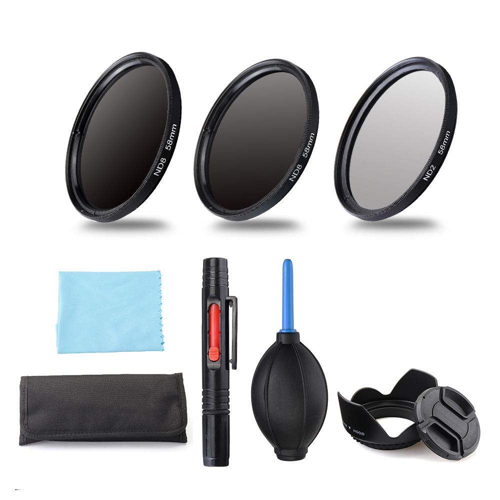 ND248-4952555862677277mm-Lens-Filter-Storage-Bag-Lens-Hood-Cap-Blower-Brush-Kit-Set-1617560