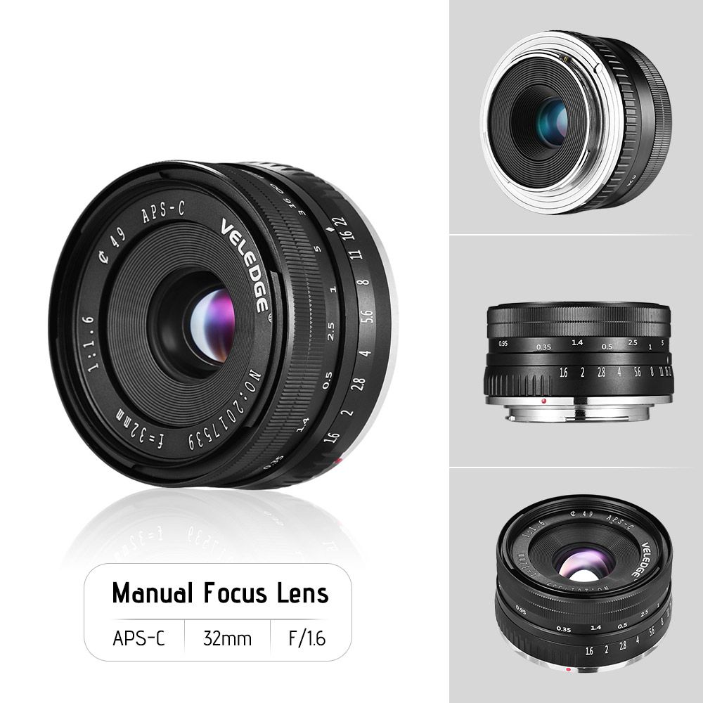 VELEDGE-32mm-F16-Large-Aperture-Manual-Prime-Fixed-Lens-APS-C-for-Sony-E-Mount-Digital-Mirrorless-Ca-1286862