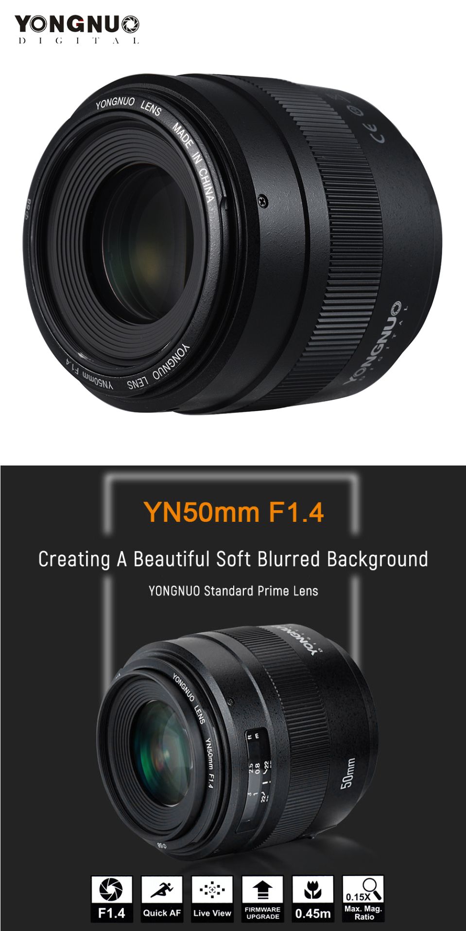 YONGNUO-YN50mm-F14-Auto-Focus-AF-MF-DSLR-Camera-Lens-for-Canon-EF-for-Nikon-F-1377999