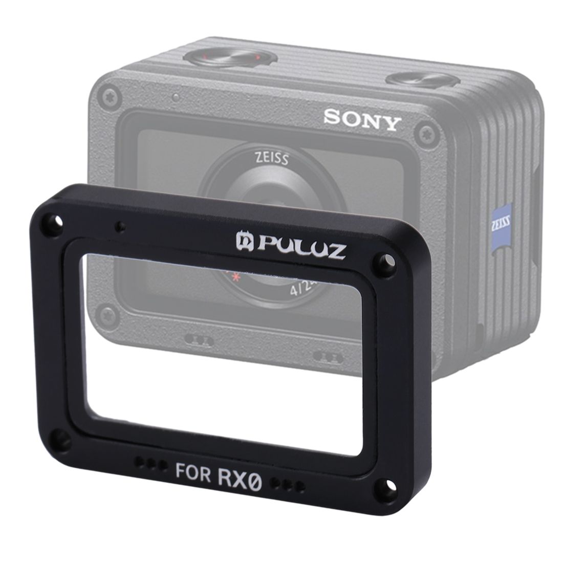 PULUZ-PU318-Aluminum-Alloy-Frame-Plus-Tempered-Glass-Lens-Protector-for-Sony-RX0-with-Screws-1258243