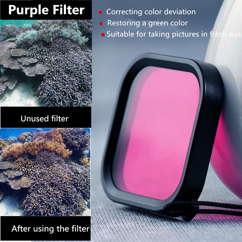 PurpleRedPink-Diving-Lens-Filter-for-GoPro-Hero-8-Black-with-Waterproof-Protective-Case-1594652