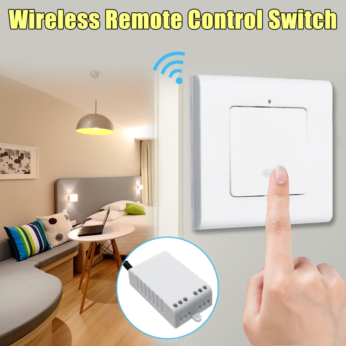 1-Way-Wall-Lamp-Wireless-Remote-Control-ONOFF-Light-Switch---Receiver-AC220V-1296321