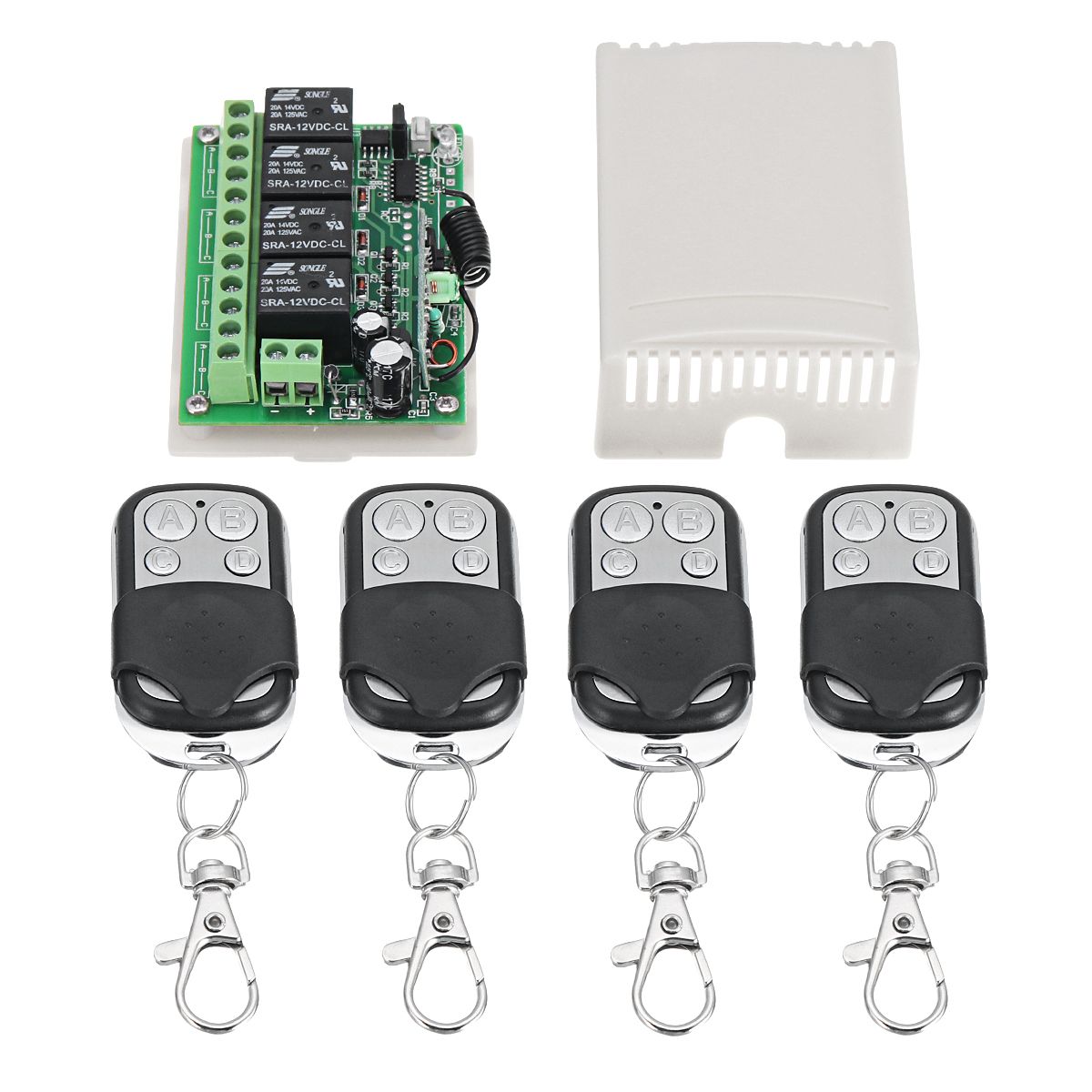 DC12V-4-Transmitter--Receiver-Relay-4CH-433MHz-Wireless-Remote-Control-Light-Switch-1292651