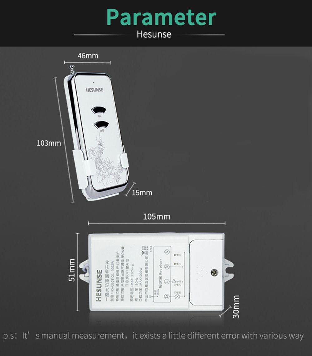 Hesunse-1-Way-4000W-Wireless-Light-Switch-Water-Pump-with-Remote-Control-AC85-250V-1748923