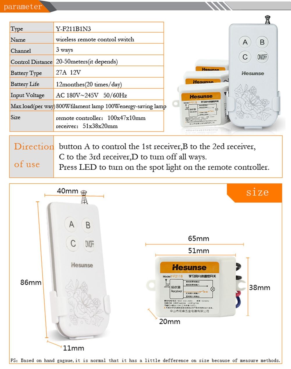 Y-F211B-3104W-1N3-220V-433mhz-3-Ways-Wireless-Remote-Control-Light-Switch-With-3-Receivers-for-LED-L-1587870