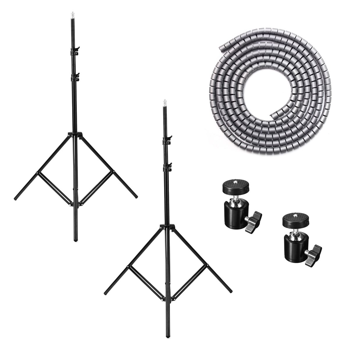 A-Pair-2M-7ft-Adjustable-Video-Ring-Light-Umbrella-Lighting-Tripod-Stand-Holder-with-5M-Strap-1564873