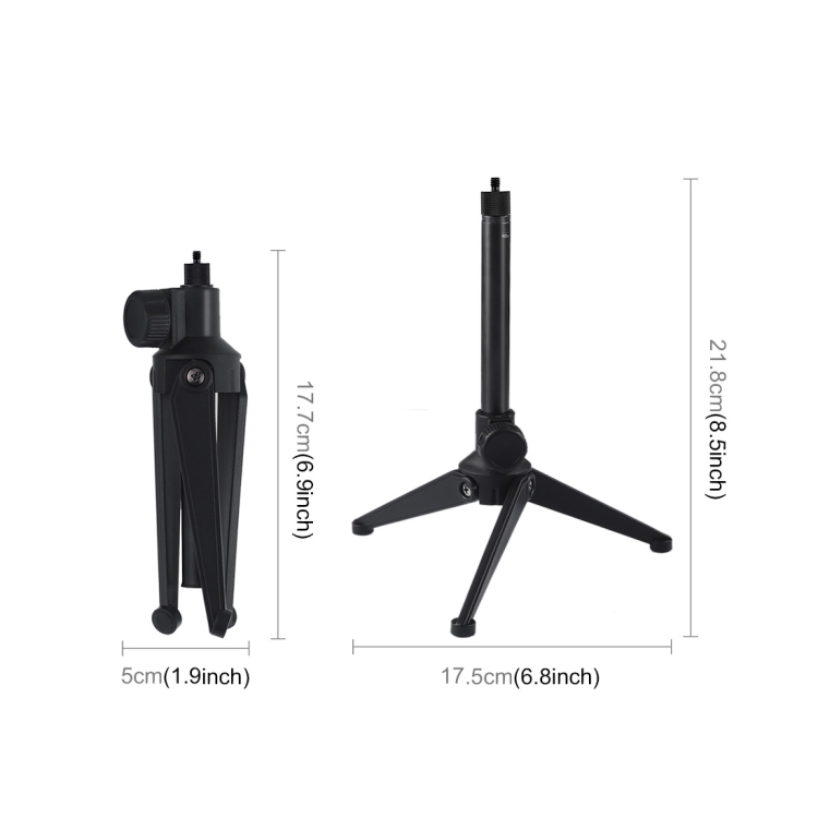 PULUZ-PU408-22cm-Desktop-Adjustable-Tripod-Stand-Selfie-Stick-LED-Ring-Light-Mount-Holder-for-Live-B-1686010