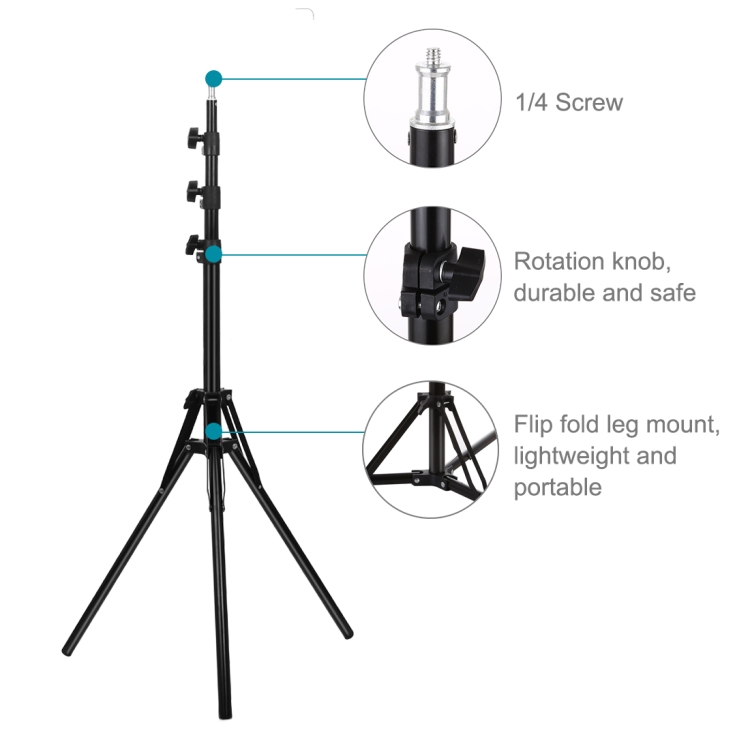 PULUZ-PU451B-180cm-LED-Ring-Light-Tripod-Mount-Holder-Reverse-Foldable-4-Sections-Stand-for-Live-Bro-1685982