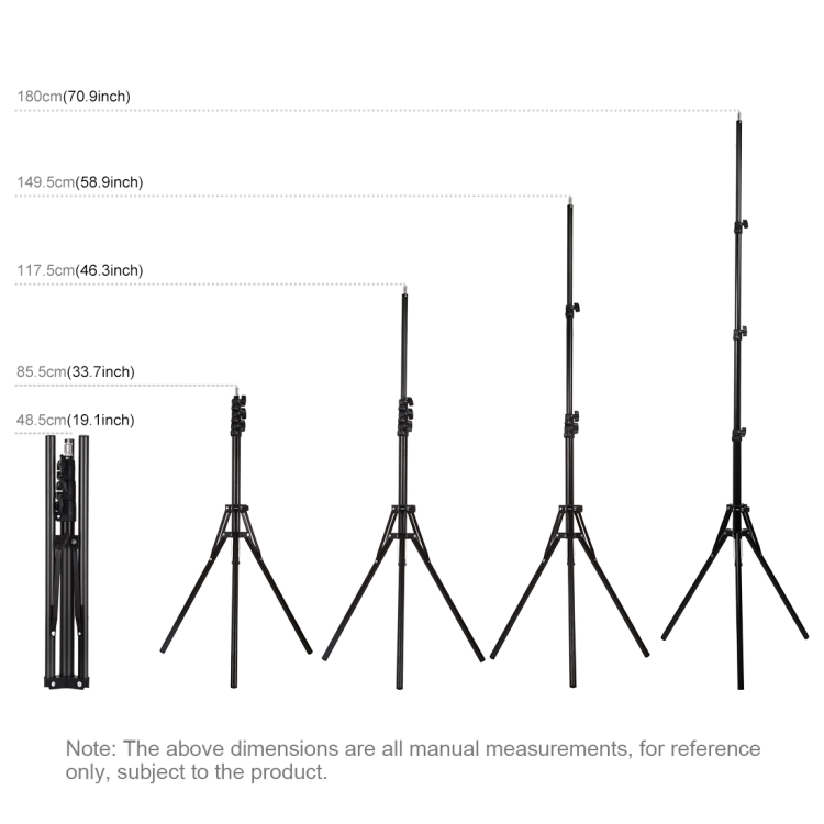 PULUZ-PU451B-180cm-LED-Ring-Light-Tripod-Mount-Holder-Reverse-Foldable-4-Sections-Stand-for-Live-Bro-1685982