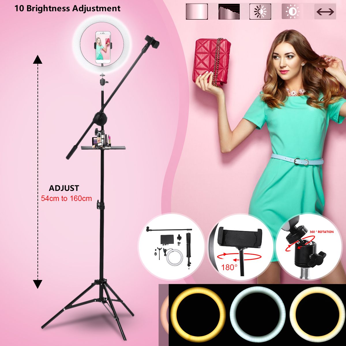 10-Inch-LED-Dimmable-Video-Ring-Light-with-Phone-Holder-bluetooth-Selfie-Shutter-for-Youtube-Tik-Tok-1610733