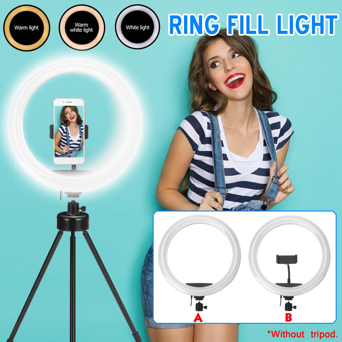 13-inch-Selfie-LED-Ring-Light-Fill-Light-Camera-Flashes-Light-Phone-Beauty-Lamp-3-Modes-Dimmable-For-1720352
