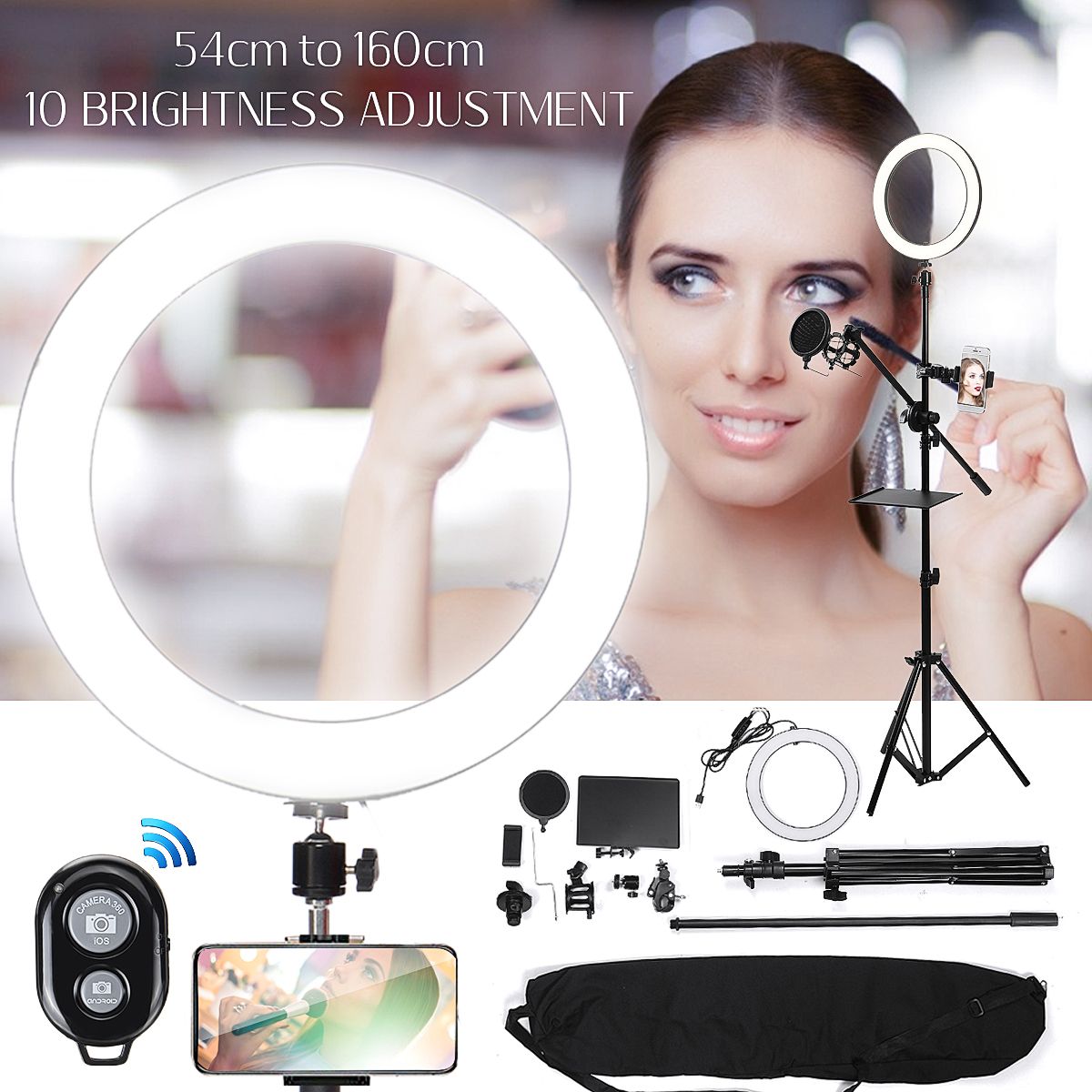 1625cm-Dimmable-LED-Video-Ring-Light-Tripod-Stand-with-PhoneMic-Holder-bluetooth-Selfie-Shutter-for--1610611