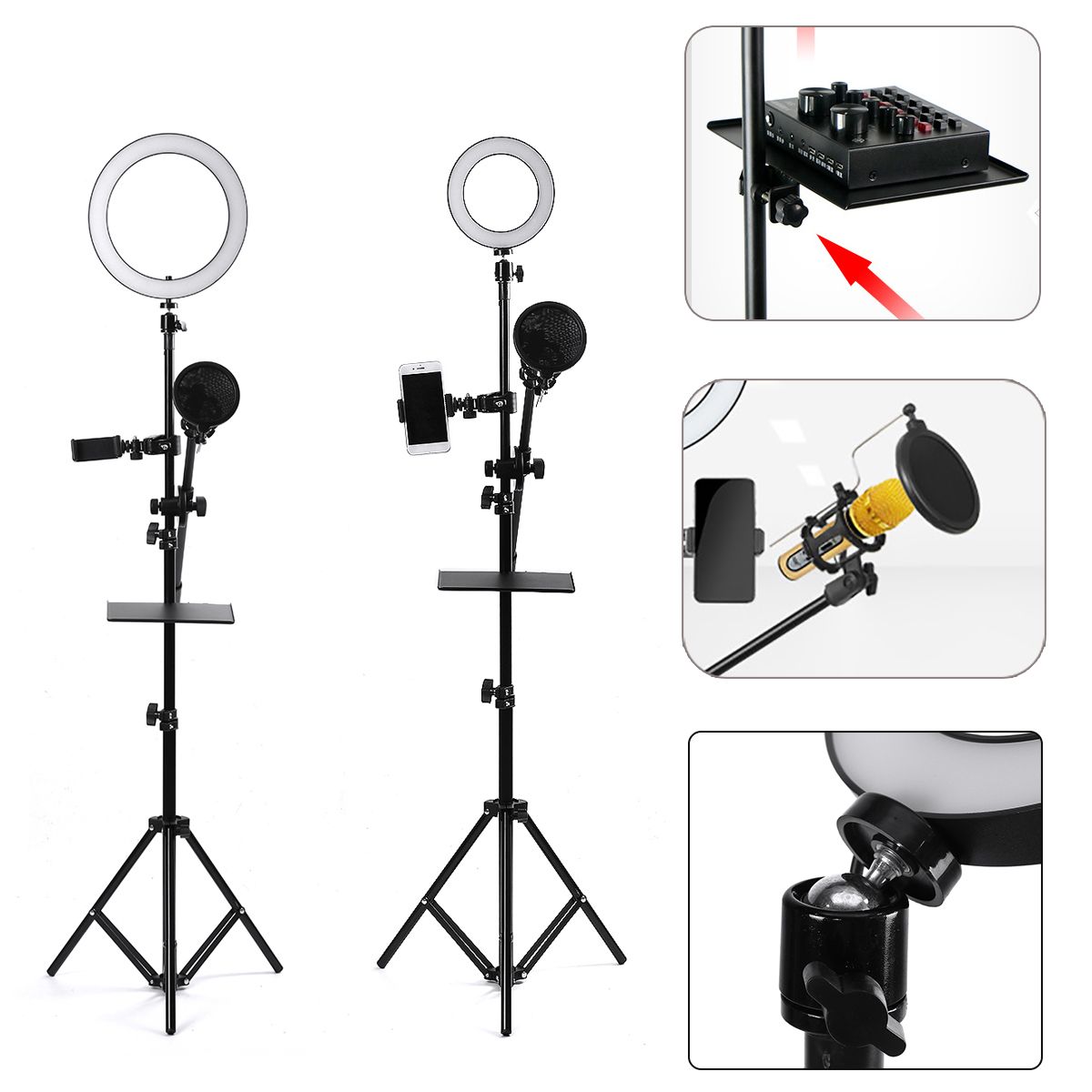 1625cm-Dimmable-LED-Video-Ring-Light-Tripod-Stand-with-PhoneMic-Holder-bluetooth-Selfie-Shutter-for--1610611