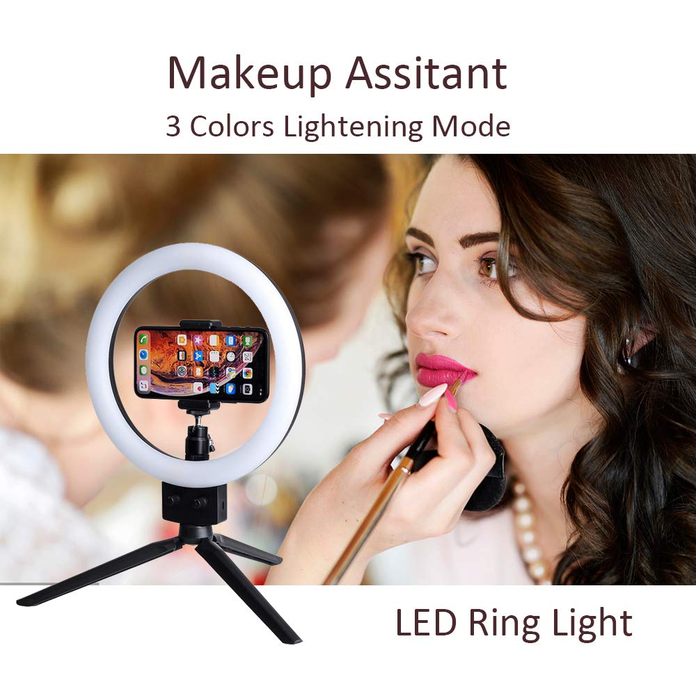 16CM-20CM-26CM-36CM-48CM-Dimmable-Video-Ring-Light-with-Tripod-Head-Cold-Shoe-Mount-Phone-Clip-for-Y-1560317