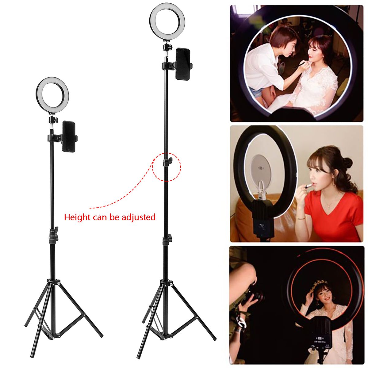 16cm-2700K-5500K-Dimmable-USB-LED-Ring-Light-Universal-Phone-Holder-Adjustable-Tripod-Stand-for-Make-1665068