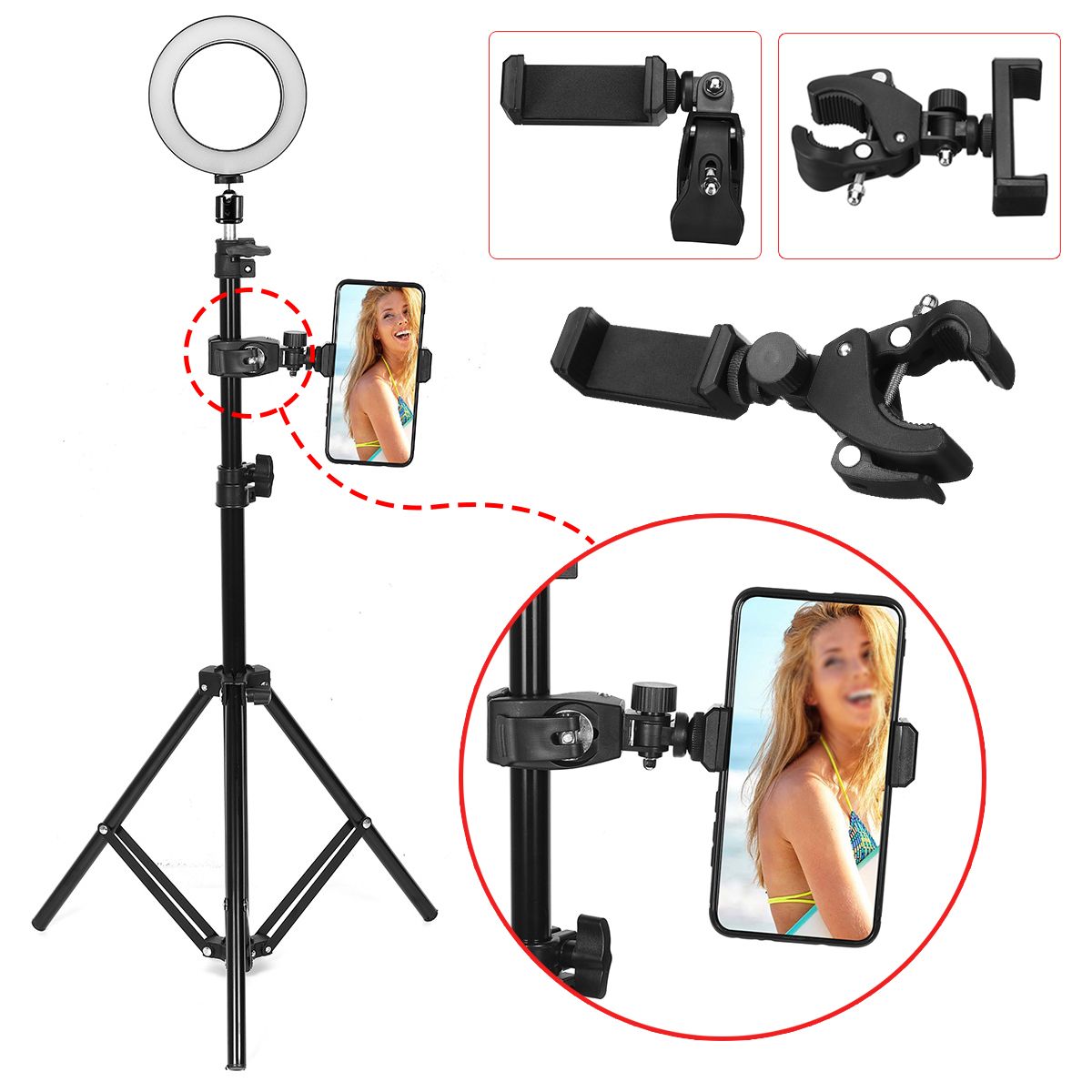 16cm-2700K-5500K-Dimmable-USB-LED-Ring-Light-Universal-Phone-Holder-Adjustable-Tripod-Stand-for-Make-1665068