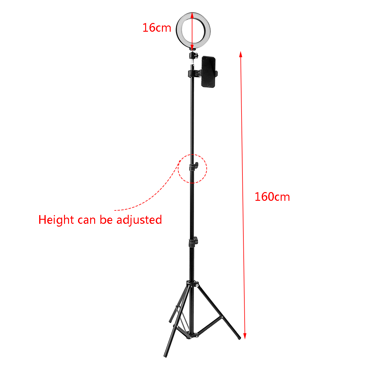 16cm-LED-Video-Ring-Light-5500K-Dimmable-with-160cm-Adjustable-Light-Stand-for-Youtube-Tiktok-Live-S-1403937