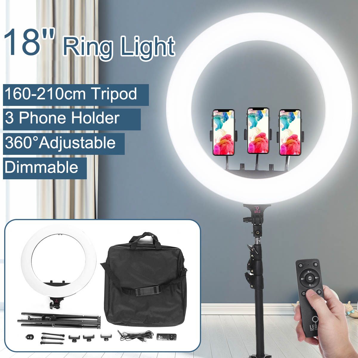 18-inch-LED-Ring-Light-3-Phone-Clip-Dimmable-Fill-Light-with-210cm-Tripod-Stand-Remote-Control-for-Y-1763863