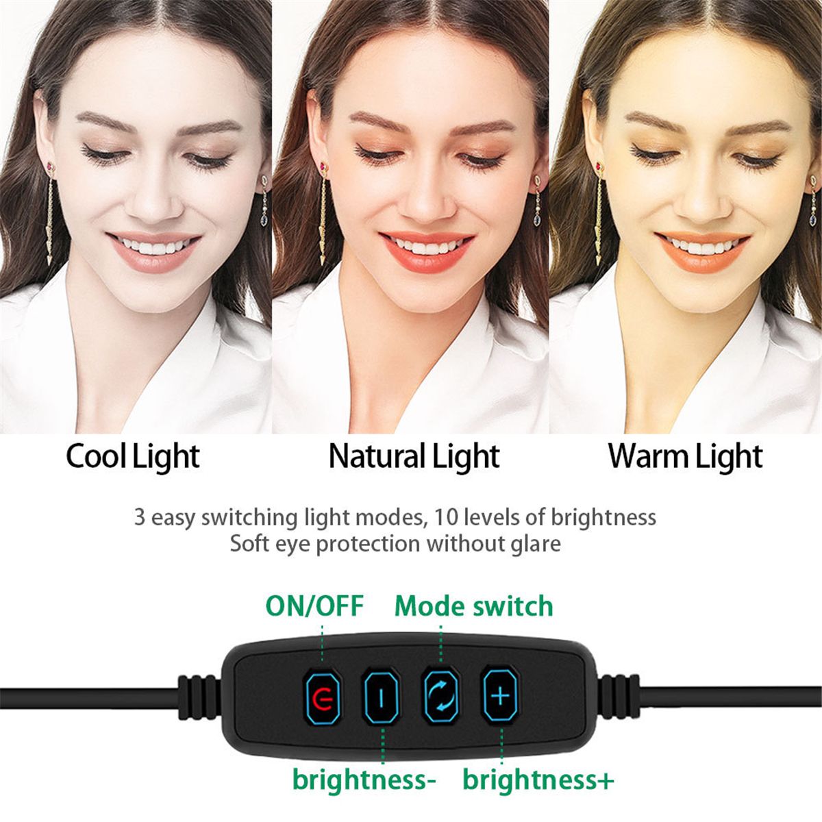 20cm-26cm-30cm-LED-Ring-Light-3500-6500K-3-Color-10-Brightness-Dimmable-Makeup-Beauty-Fill-Light-for-1707278