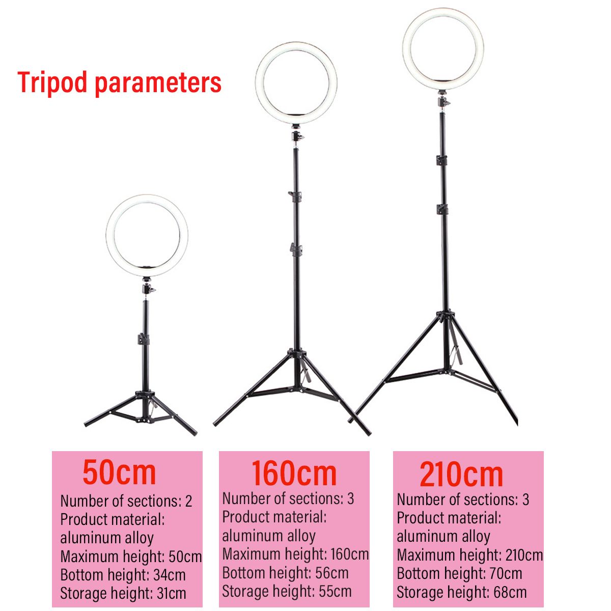 26cm-2700k-6500k-Dimmable-USB-LED-Ring-Light-with-50cm-160cm-210cm-Tripod-Phone-Holder-for-Youtube-V-1688393