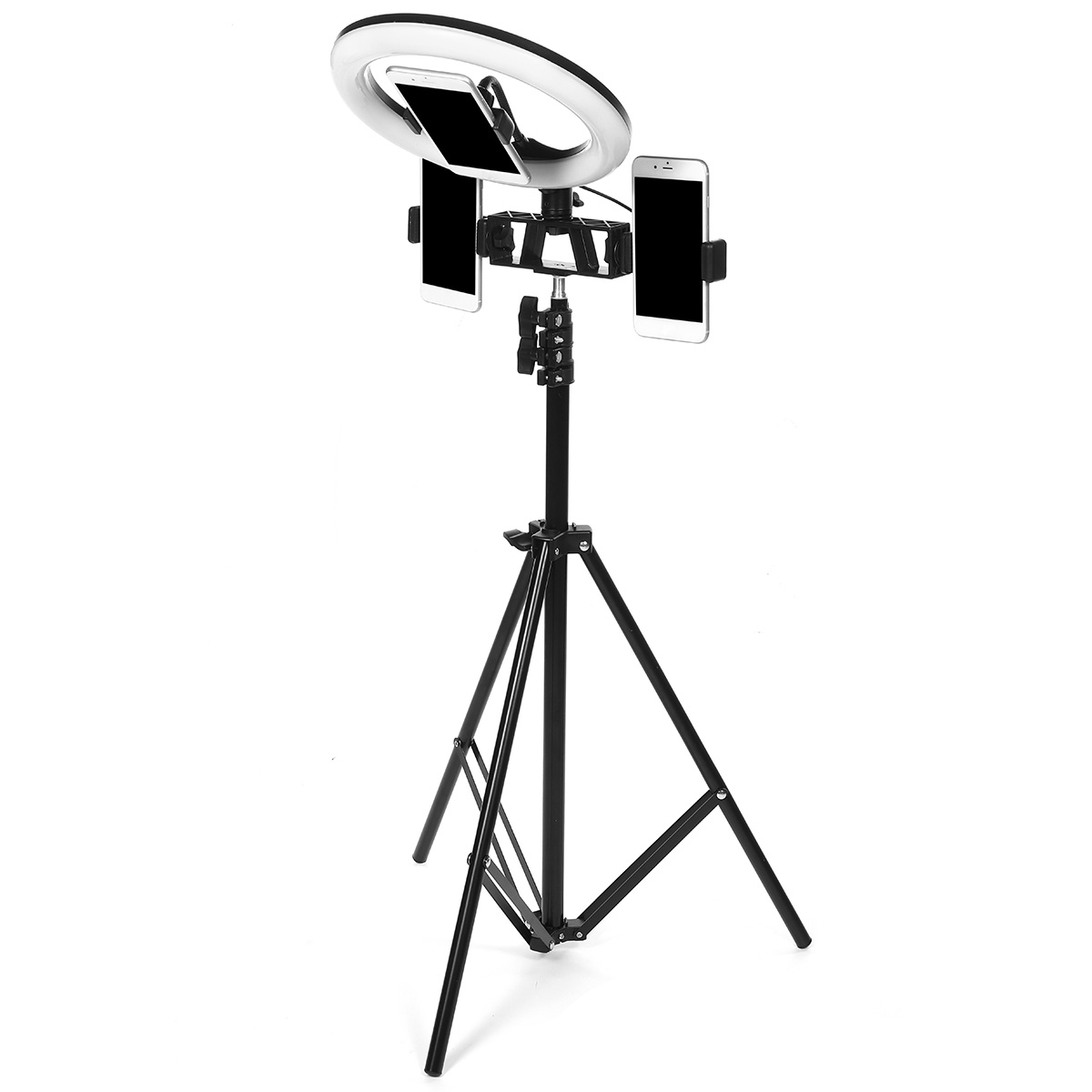 26cm-LED-Ring-Light-3-Color-10-Brightness-Dimmable-Fill-Light-with-Tripod-Stand-Dual-Phone-Clip-for--1702595