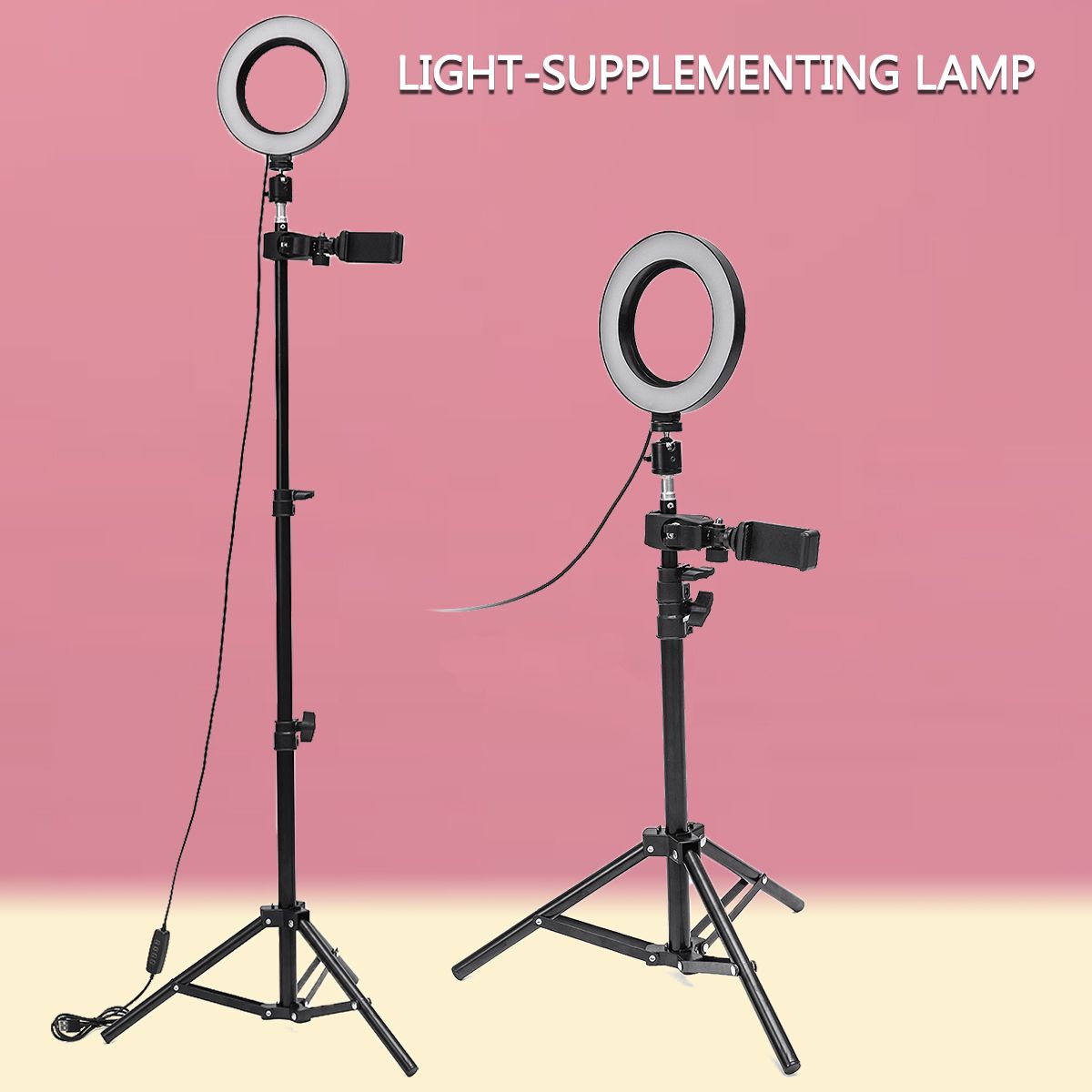 Dimmable-LED-Studio-Camera-Ring-Light-Makeup-Photo-Lamp-Selfie-Stand-USB-Plug-Tripod-with-Phone-Hold-1632867