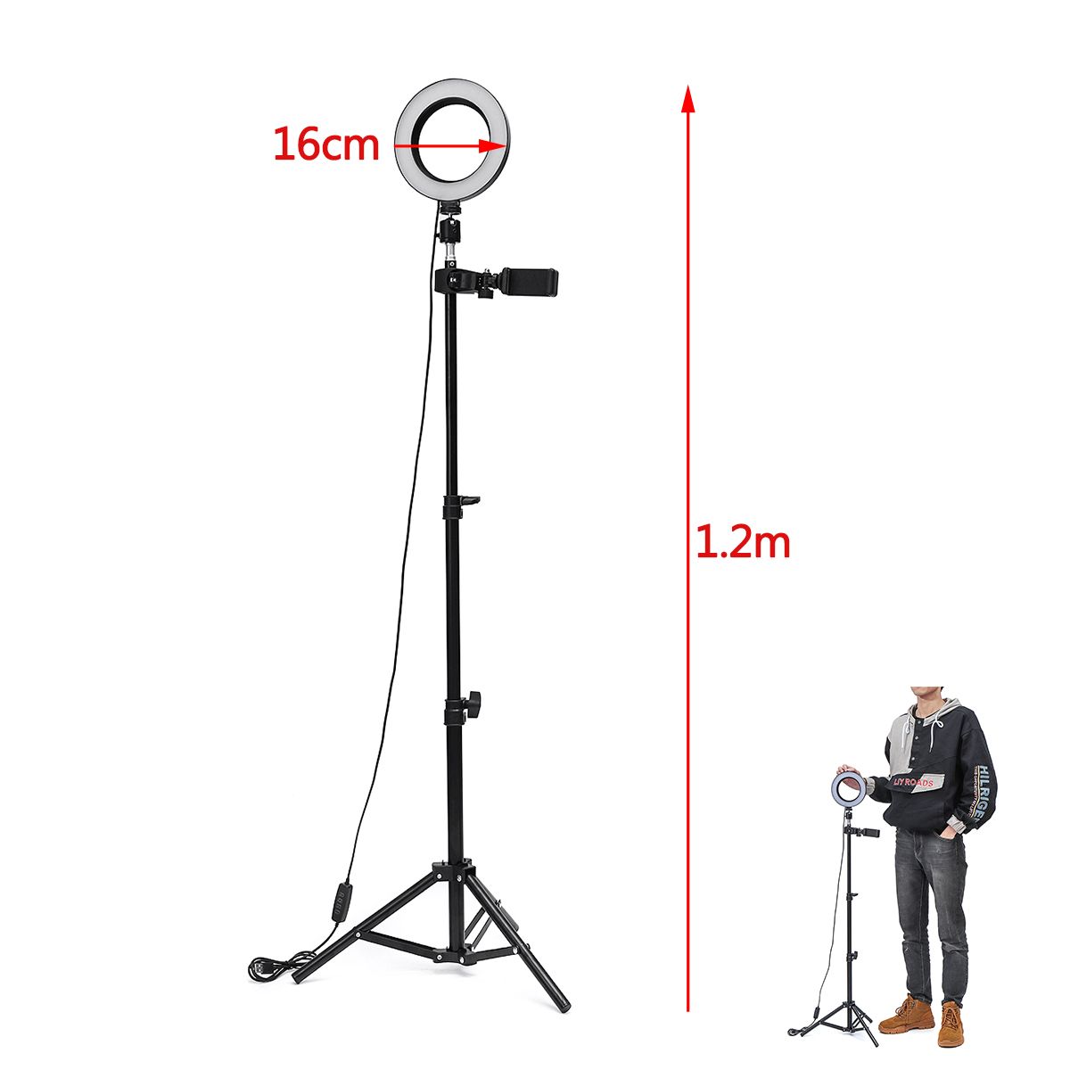 Dimmable-LED-Studio-Camera-Ring-Light-Makeup-Photo-Lamp-Selfie-Stand-USB-Plug-Tripod-with-Phone-Hold-1632867