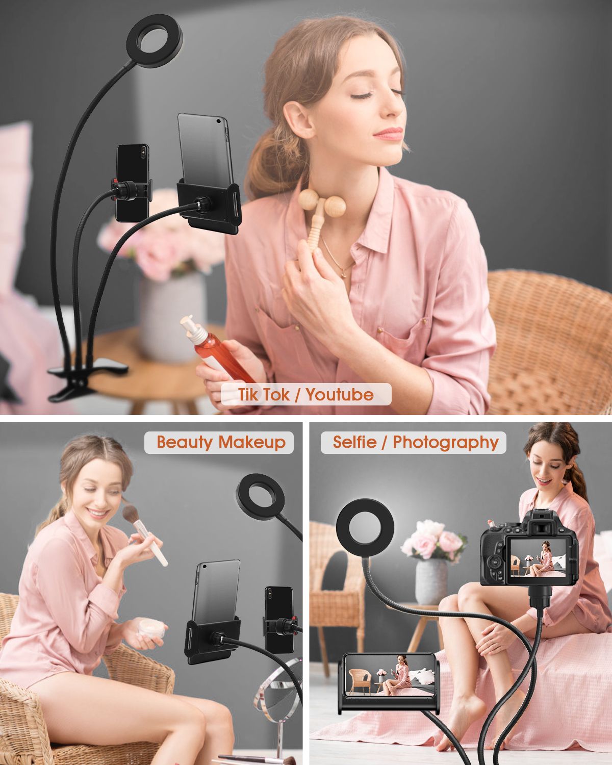 ELEGIANT-EGL-07-Clip-on-Selfie-Light-Ring-3-Lighting-Mode-with-Phone-Holder-for-Phone-Camera-YouTube-1760032