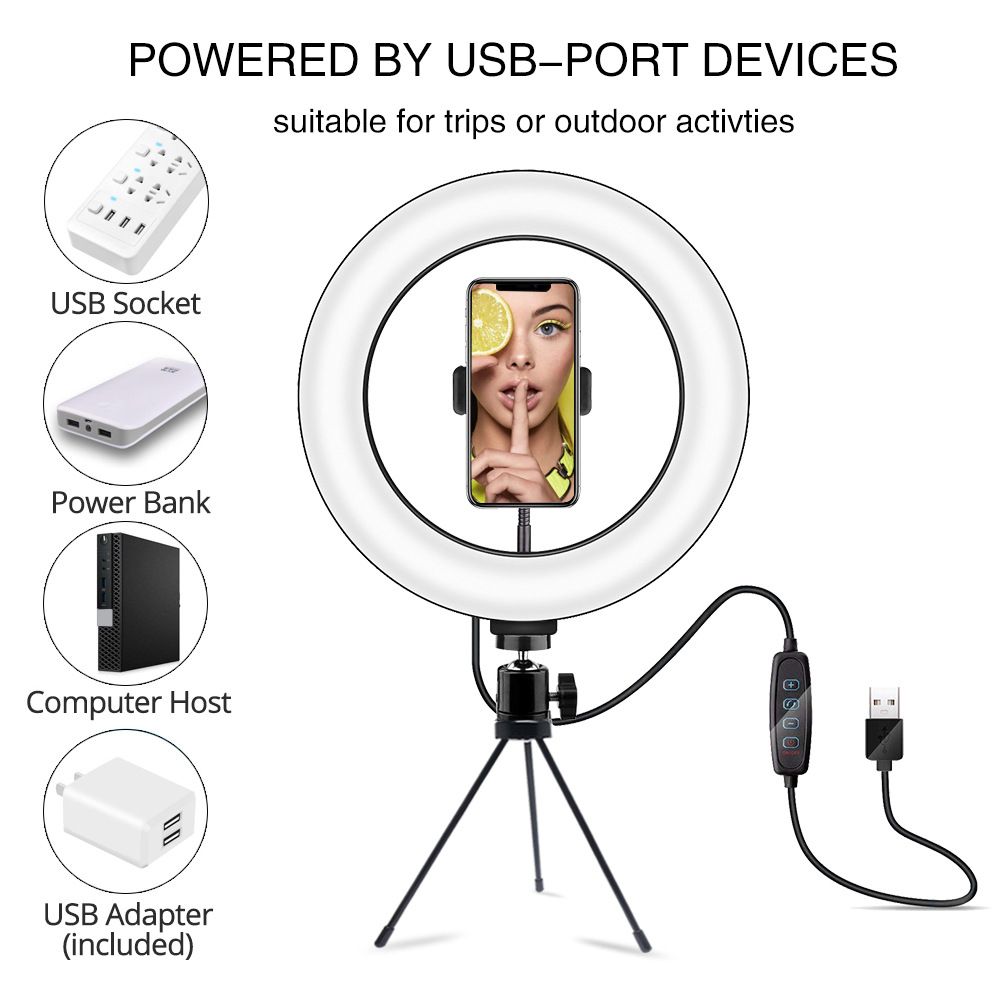 Mcoplus-LE-10-18W-3200K-5500K-10inch-Dimmable-LED-Selfie-Ring-Light-USB-Photography-Video-Fill-Light-1731833