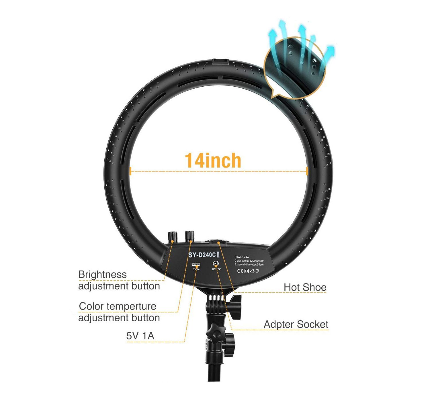 Mcoplus-LE-620B-02-24W-3200-5500K-14inch-Dimmable-LED-Selfie-Ring-Light-Photography-Video-Fill-Light-1731938