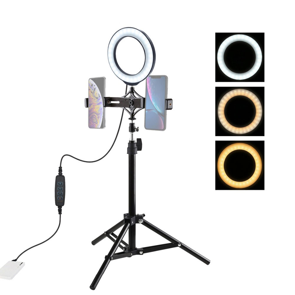 PULUZ-PKT3037-62-Inch-USB-Video-Ring-Light-with-70cm-Tripod-Light-Stand-Dual-Phone-Clip-for-Tik-Tok--1562121