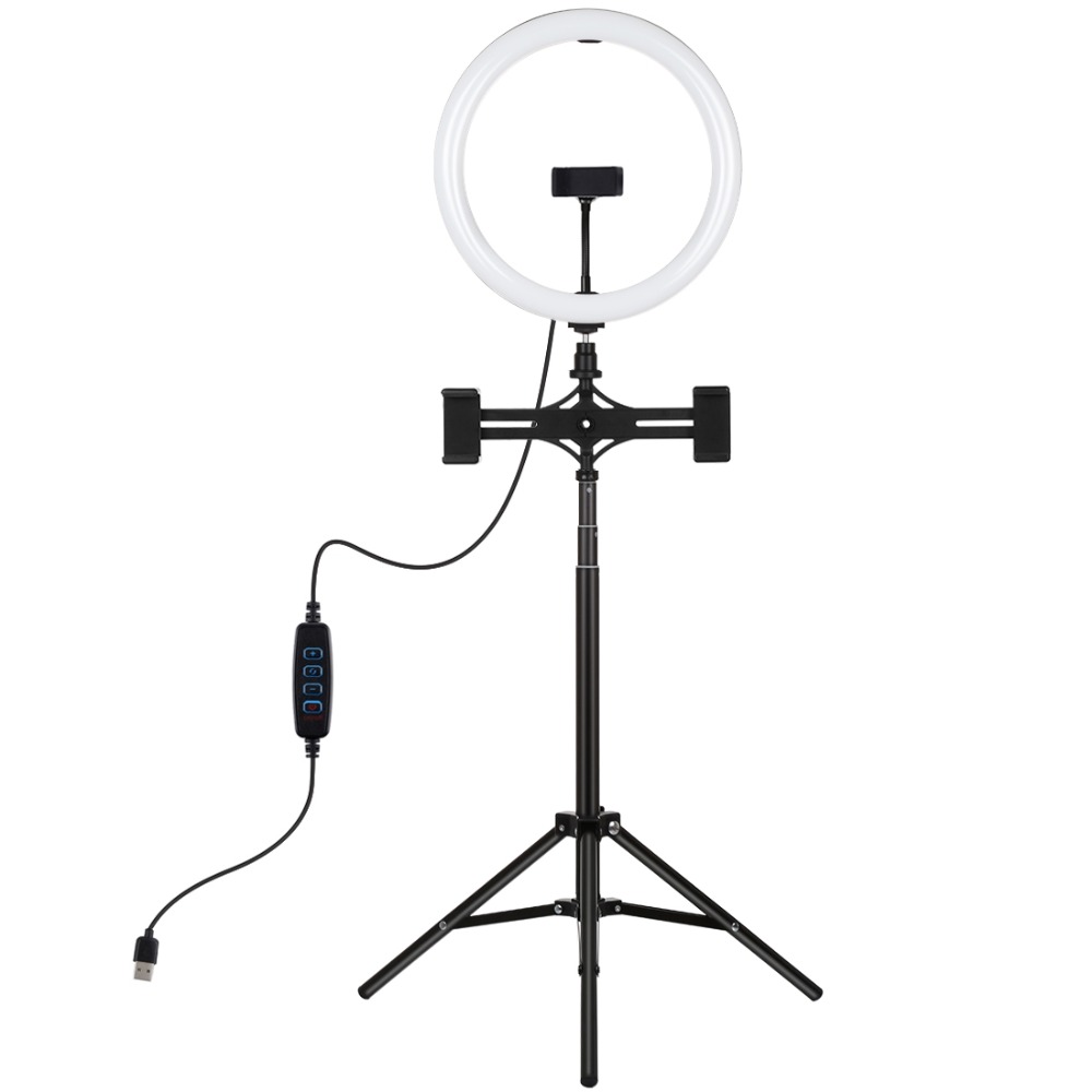 PULUZ-PKT3066B-102-Inch-Dimmable-LED-Selfie-Video-Ring-Light-with-PU457B-Tripod-for-Youtube-Tik-Tok--1646809