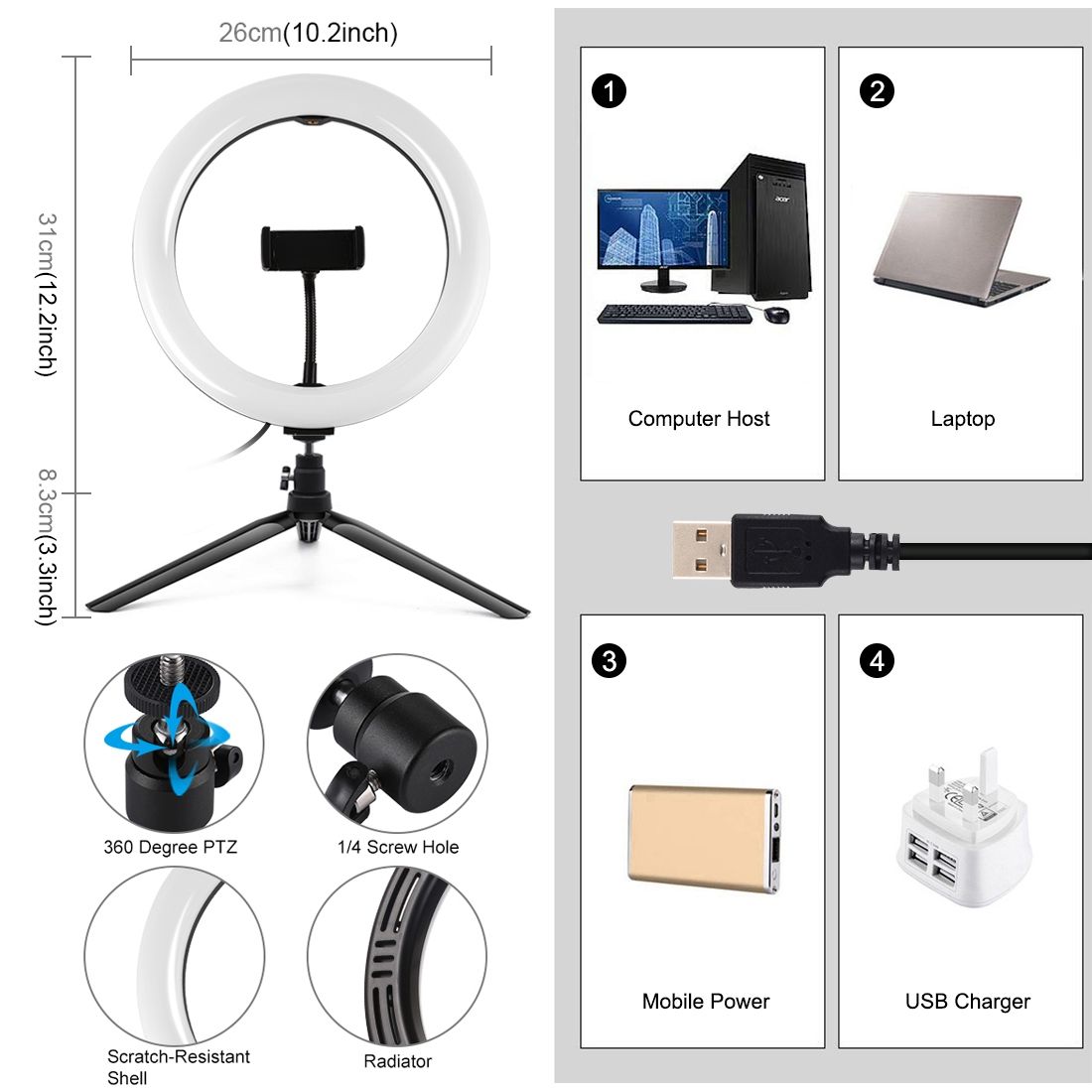 PULUZ-PKT3072B-102-Inch-3-Modes-Dimmable-USB-LED-Curved-Ring-Light-with-Desktop-Tripod-Phone-Holder--1694725