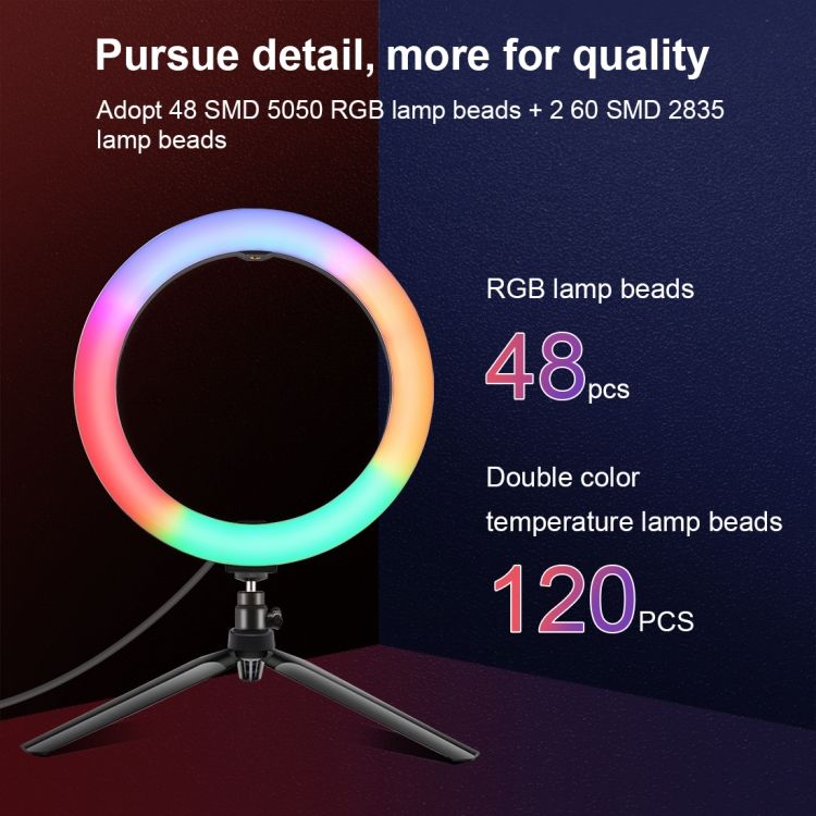 PULUZ-PKT3082B-26cm-Marquee-RGBWW-LED-Ring-Light-168-LED-Dual-color-Dimmable-Video-Lights-for-Youtub-1712263