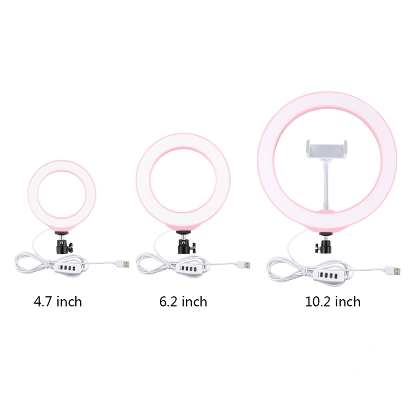 PULUZ-PU397F-Pink-10-Inch-3200K-6500K-Dimmable-LED-Video-Ring-Light-with-Phone-Clip-for-Selfie-Vlog--1596734
