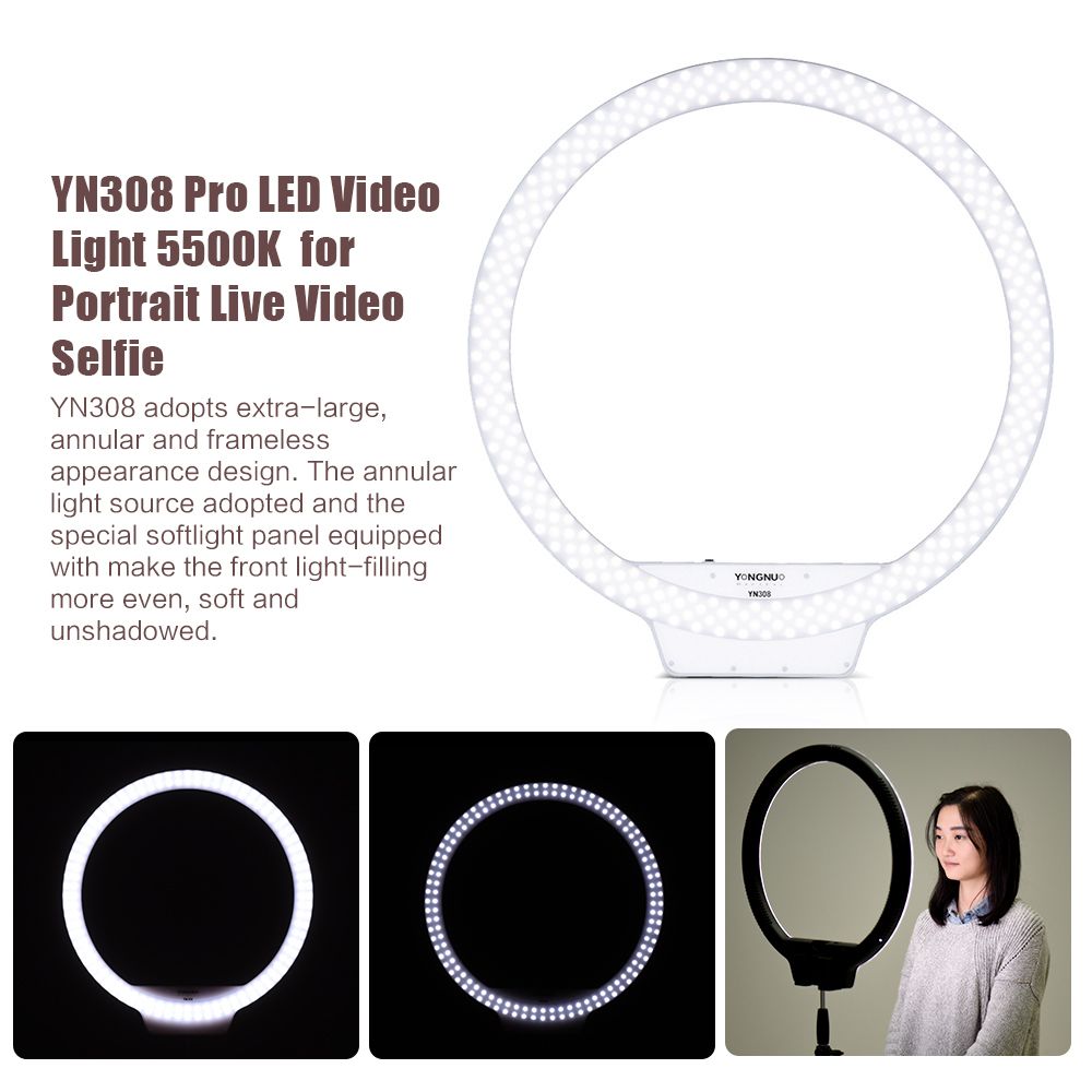 YONGNUO-YN308-Wireless-Remote-LED-Ring-Light-Video-Light-5500K-Color-Temperature-for-Photography-1241523