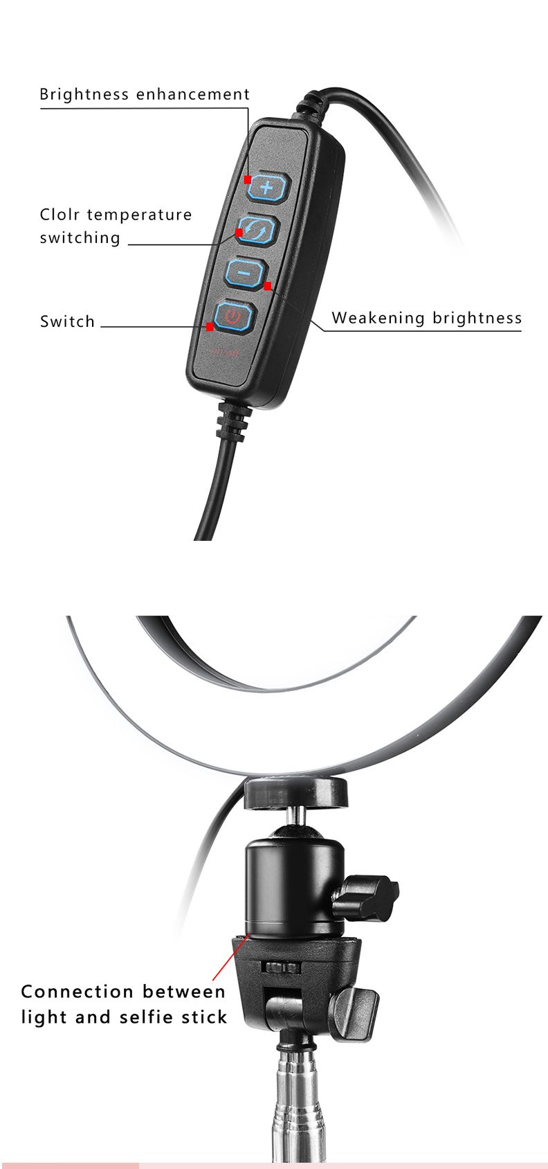 Yingnuo-Dimmable-3500-5500k-Selfie-Studio-Live-Video-Ring-Light-With-Phone-Holder-Selfie-Stick-Black-1410013