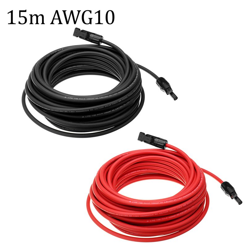 10-AWG-15-Meter-Solar-Panel-Extension-Cable-Wire-BlackRed-with-MC4-Connectors-1338753