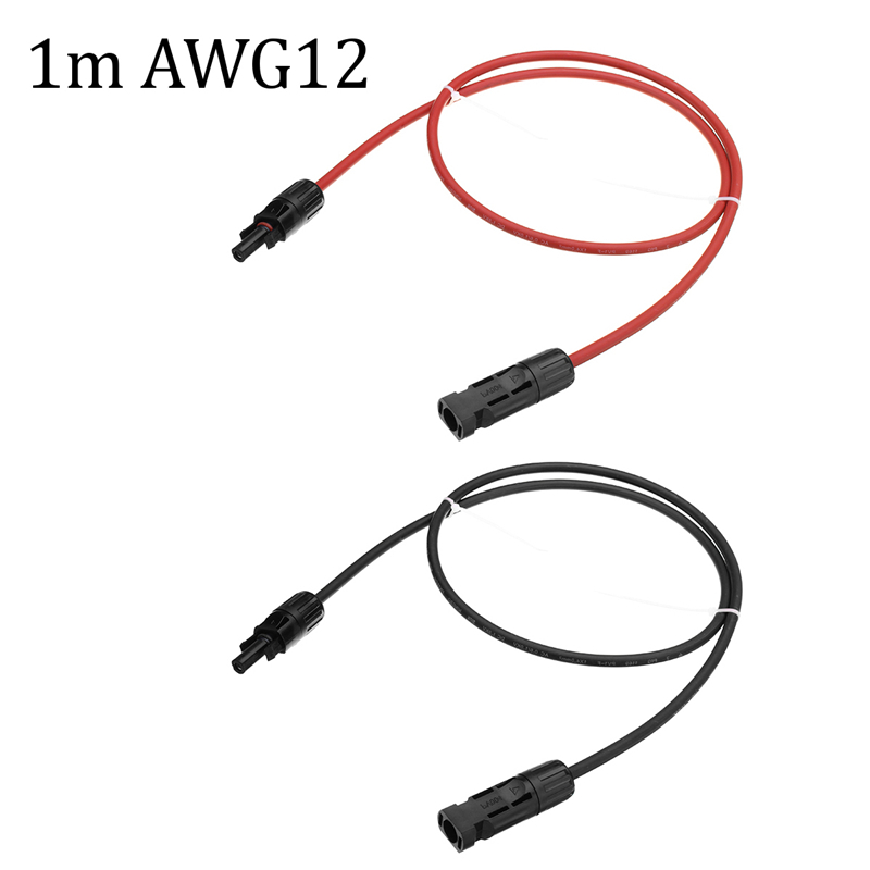 12-AWG-1-Meter-Solar-Panel-Extension-Cable-Wire-BlackRed-with-MC4-Connectors-1338748