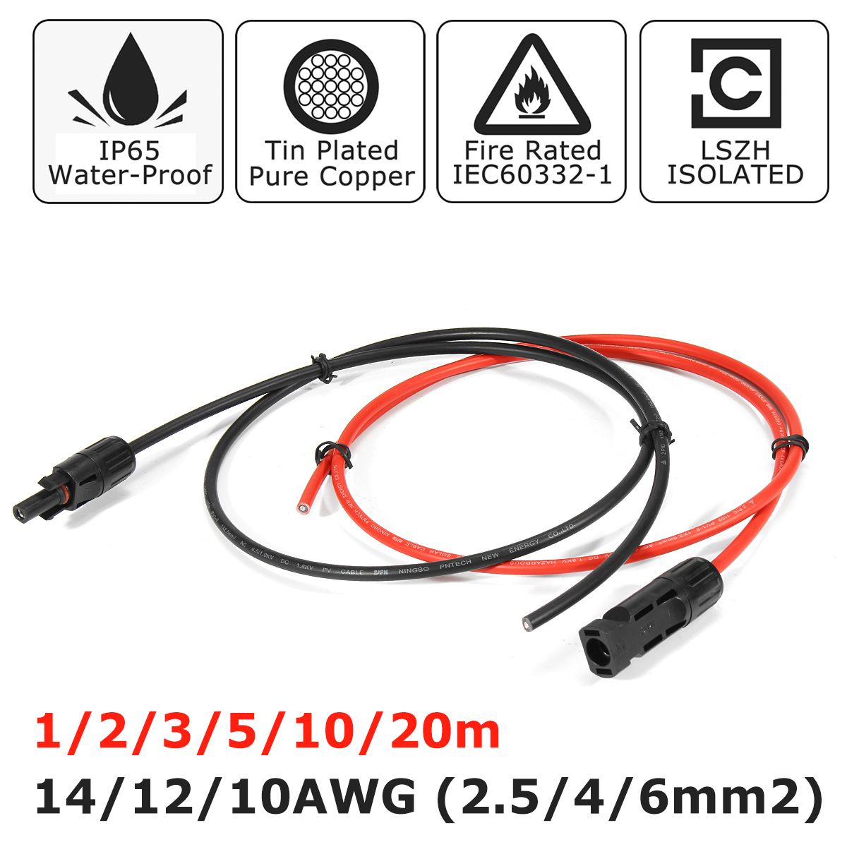 33A--1235M-25mmsup2-14AWG-Eternal-53mm-Solar-Panel-Extension-Cable-Wire-MC4-Connector-Copper-Wire-So-1479415