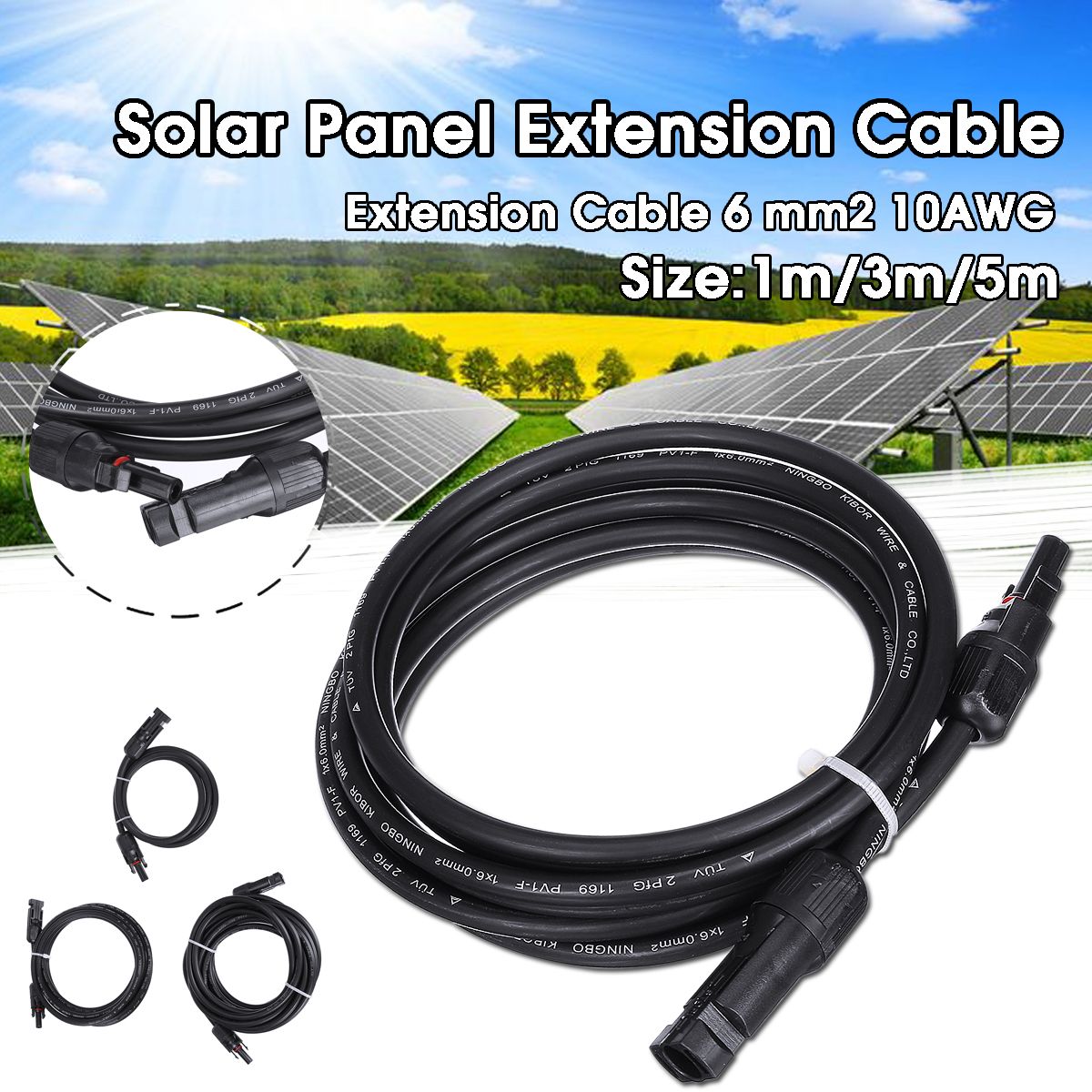 TUV-UL-6-Square-10AWG-30A-1m3m5m-Waterproof-Dustproof-Solar-panel-Parallel-Extension-Cable-Cord-with-1503586