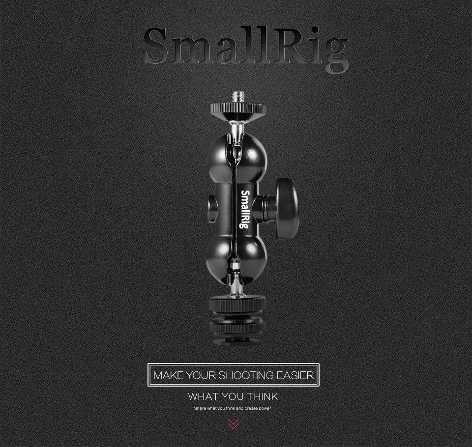 SmallRig-1135-Magic-Arms-Cool-Ball-Head-V1-Multifunction-Double-Ball-Head-with-Shoe-Mount--14-inch-S-1741314