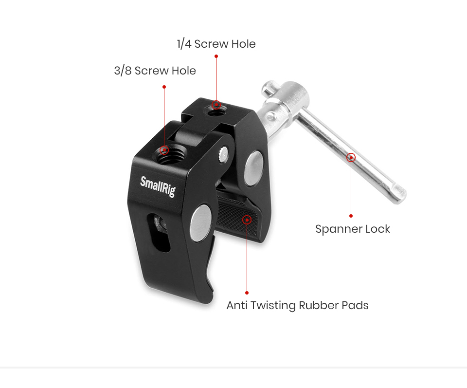 SmallRig-735-Super-Clamp-With-14quot-and-38quot-Thread-for-CamerasLightsUmbrellasHooksShelvesPlate-G-1767794