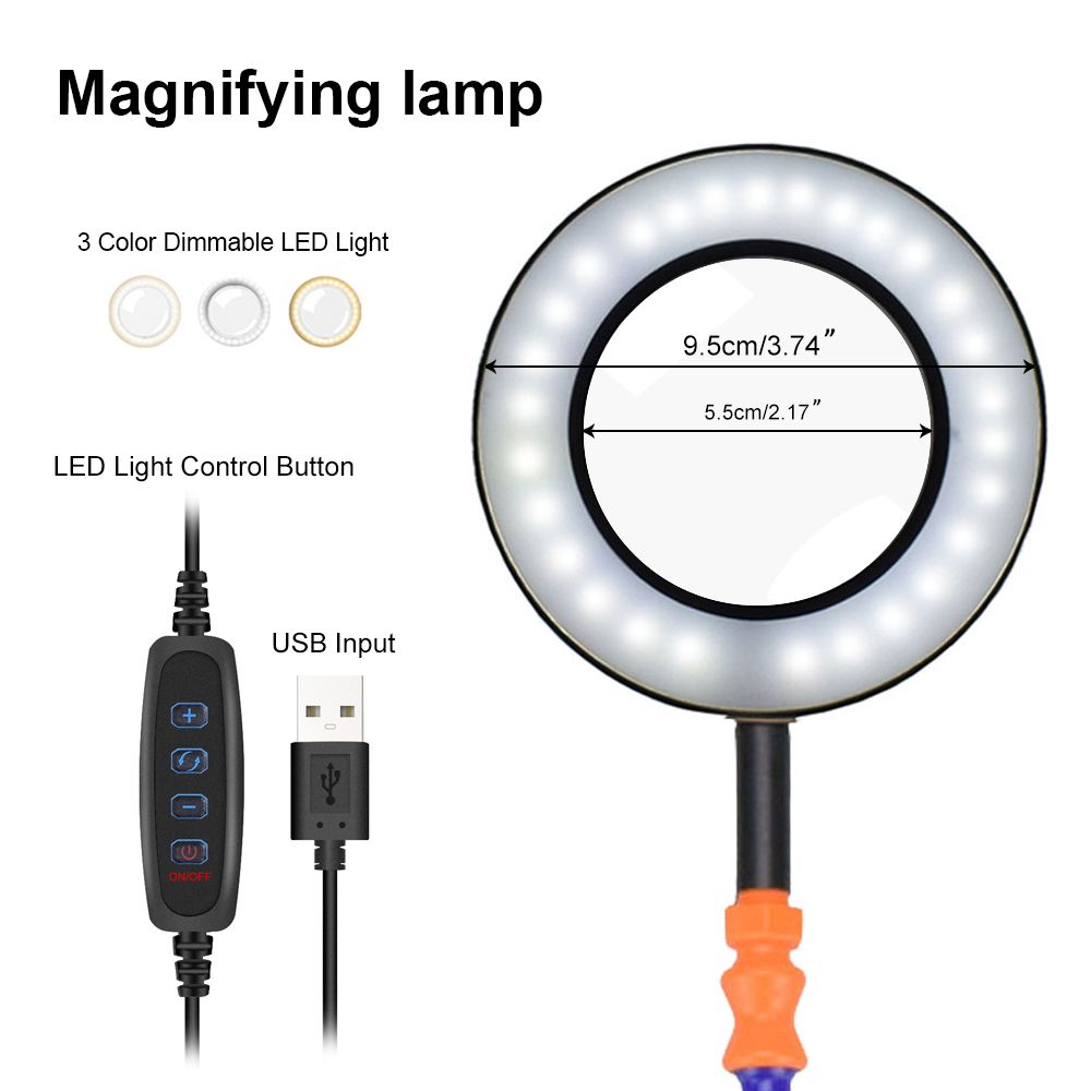 NEWACALOX-Desk-Clip-PCB-Soldering-Holder-3X-Magnifier-3-Colors-Illuminated-Lamp-Welding-Helping-Hand-1694158