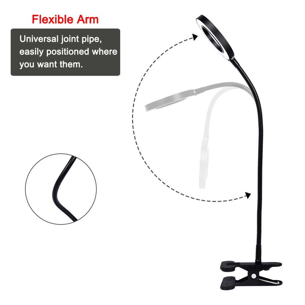 NEWACALOX-Flexible-5X-USB-3-Colors-Lamp-Magnifier-Clip-on-Table-Top-Desk-LED-Reading-Large-Lens-Illu-1749973