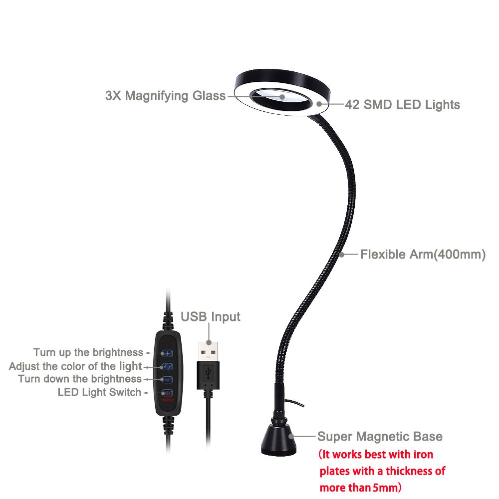 NEWACALOX-Magnetic-Flexible-Desk-Magnifier-3X-USB-LED-Magnifying-Glass-3-Colors-Illuminated-Magnifie-1612262