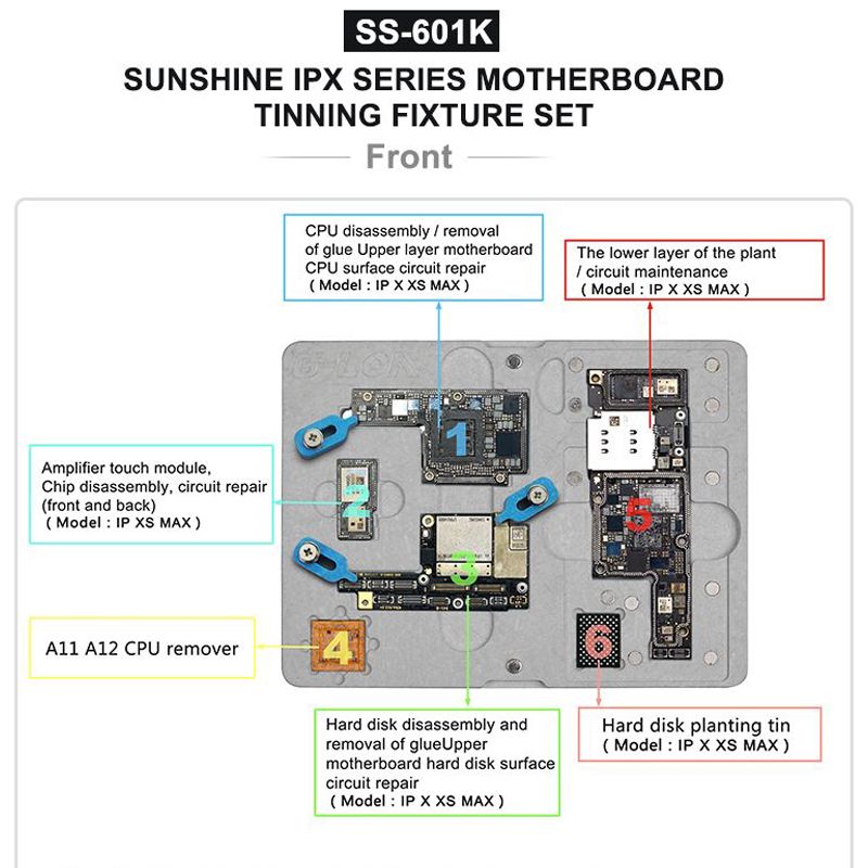 SS-601K-Duble-sided-Magnetic-Fixed-Motherboard-Tinning-PCB-Fixture-Set-for-iphone-X-XS-MAX-Motherboa-1617121