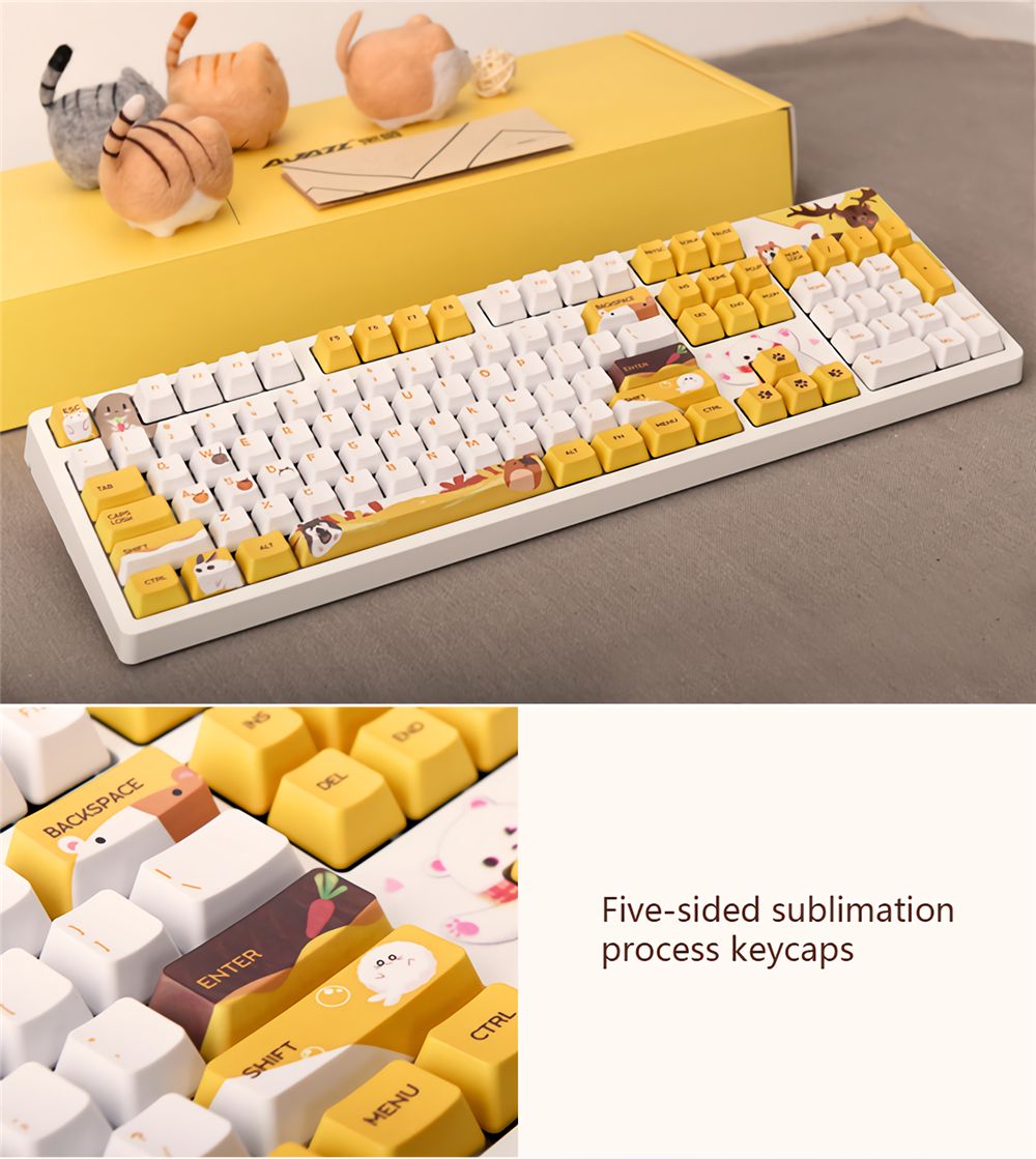 AJAZZ-104-Keys-Wired-Mechanical-Keyboard-Cute-Animals-Pattern-Cherry-Switch-OEM-Profile-PBT-Keycaps--1711847